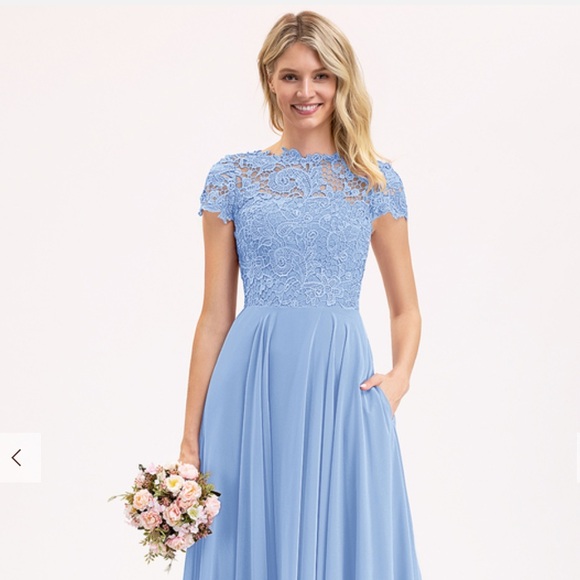 JJs House Dresses & Skirts - JJ’s House Estelle Light Blue Chiffon, Size 10, Bridesmaid or Prom/Formal Dress